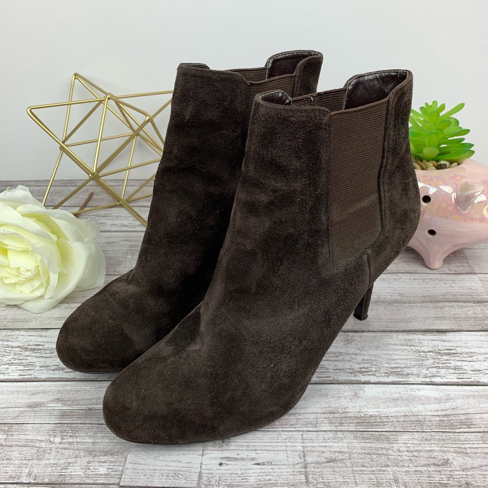 Ann Taylor Loft | Brown Suede Leather Ankle Boots